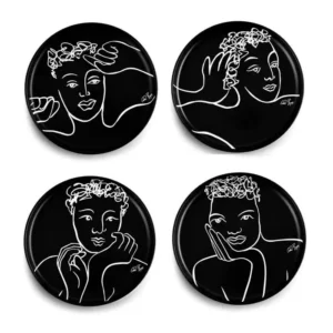 DINNER PLATE SET OF 4  Sketchbook Black