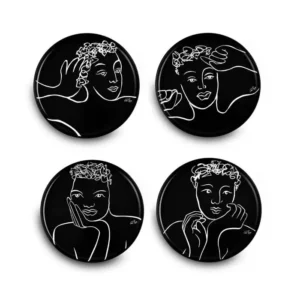 SIDE PLATE SET OF 4  Sketchbook Black