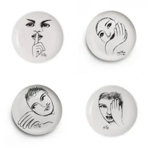 SIDE PLATE SET OF 4  Sketchbook Mix