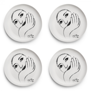 SIDE PLATE SET OF 4  Face Facts